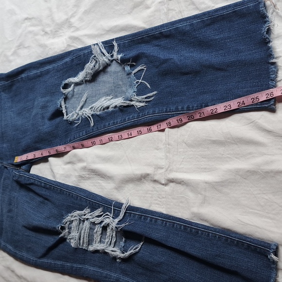 L'Agence Jordan vintage straight cropped distressed Denim sz27-28 - Picture 13 of 15